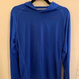 Nike Dri Fit Blue Long Sleeve Hoodie Size M
